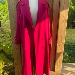 London Fog Rich Pink Wool Coat Long